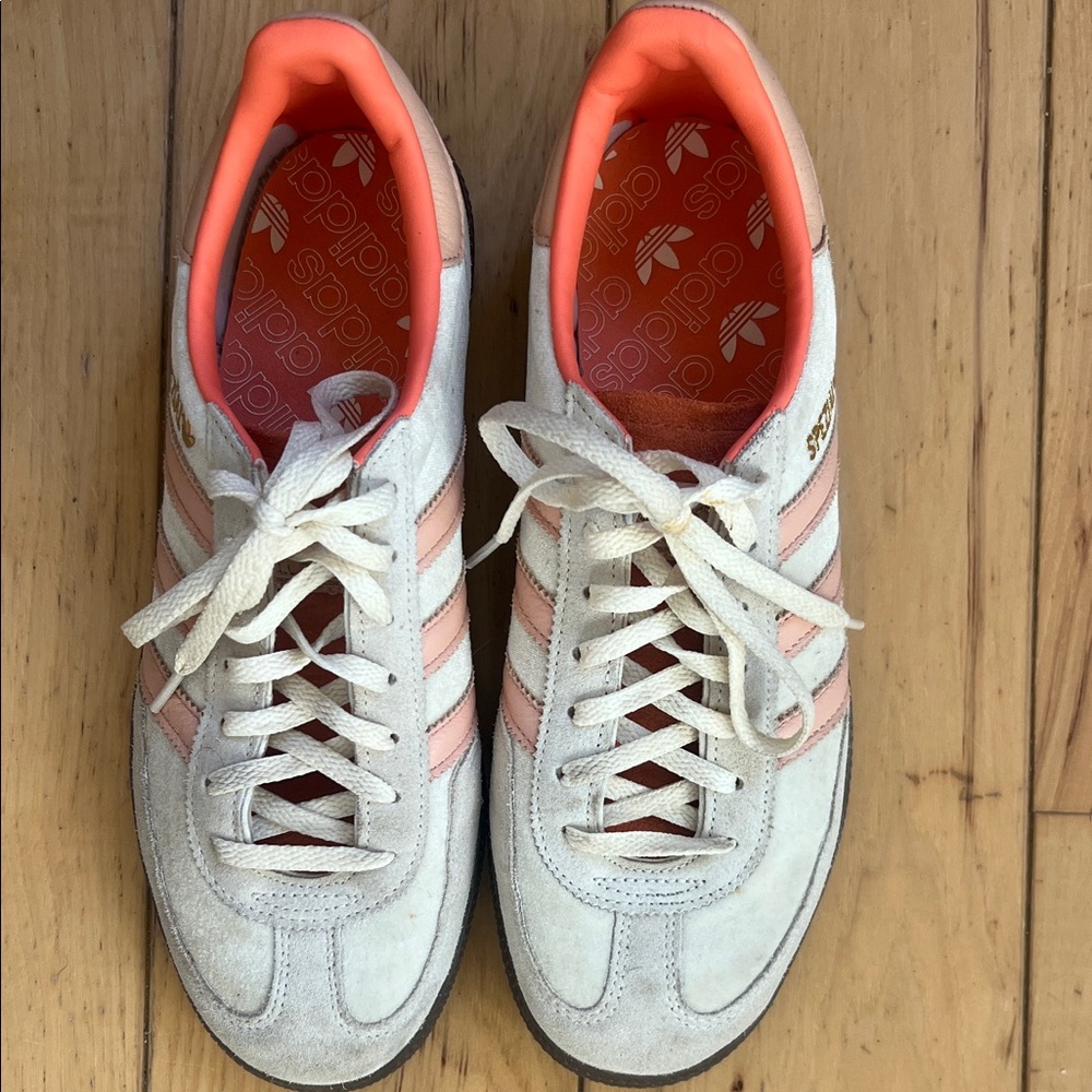 Adidas Women's White and Coral Sneakers